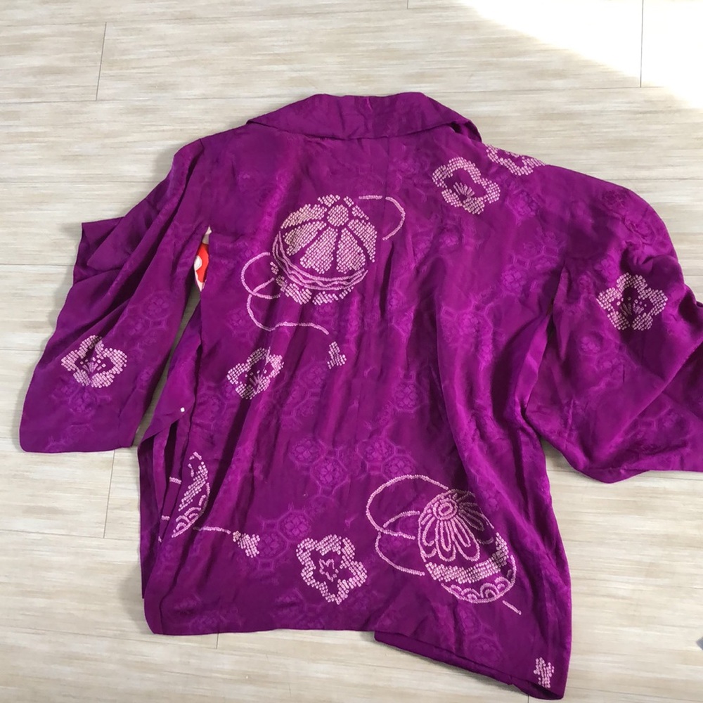 Purple silk kimono - Picture 9 of 11